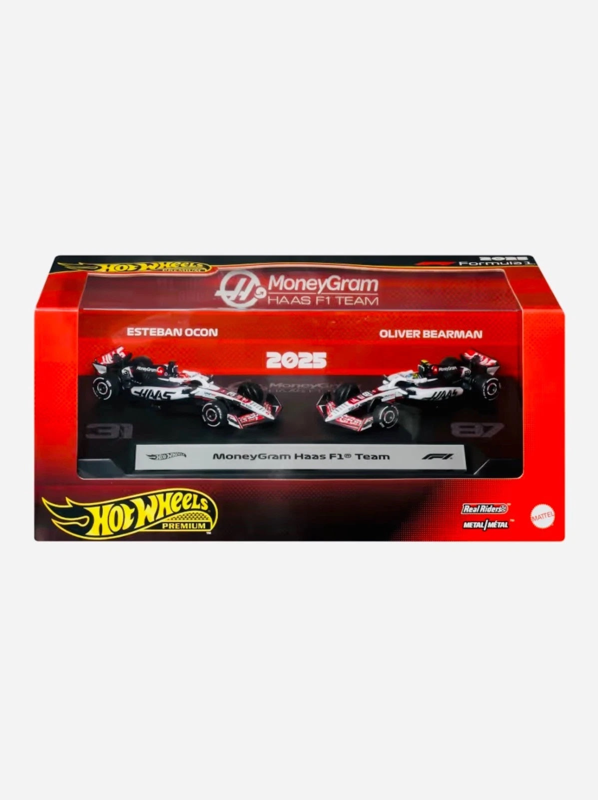 ミニカー F1 2-PACK MONEY GRAM HAAS - #31 / #87 Hot Wheels MoneyGram Haas F1 Team 2 pack Ocon/Bearman – Maple and