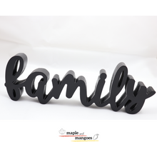Load image into Gallery viewer, Maple and Mangoes Family Wood Home Decor Cursive Font Tabletop or Wall
