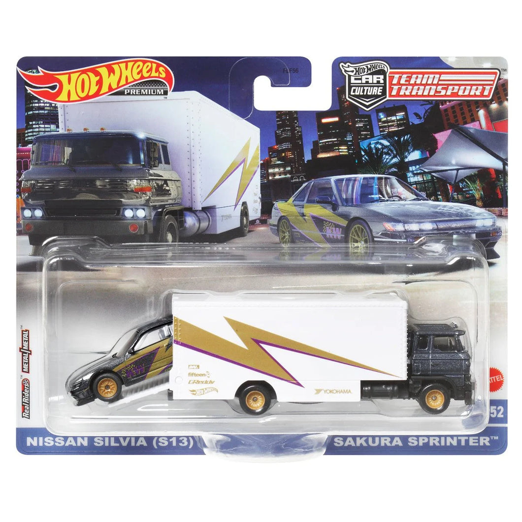 Hot Wheels Team Transport Mix 1 2023 Vehicle Sakura Sprinter  Maple and Mangoes