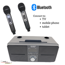 Load image into Gallery viewer, Family KTV Portable Karaoke Bluetooth Speaker with 2 Wireless Microphones
