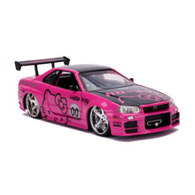 Load image into Gallery viewer, Hello Kitty 2002 Nissan Skyline GT-R R34 1:24 Scale Die-Cast Metal Vehicle with Figure Maple and Mangoes
