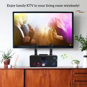 Family KTV Portable Karaoke Bluetooth Speaker with 2 Wireless Microphones