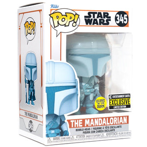 Star Wars: The Mandalorian Hologram Glow-in-the-Dark Pop! Vinyl Figure - Entertainment Earth Exclusive