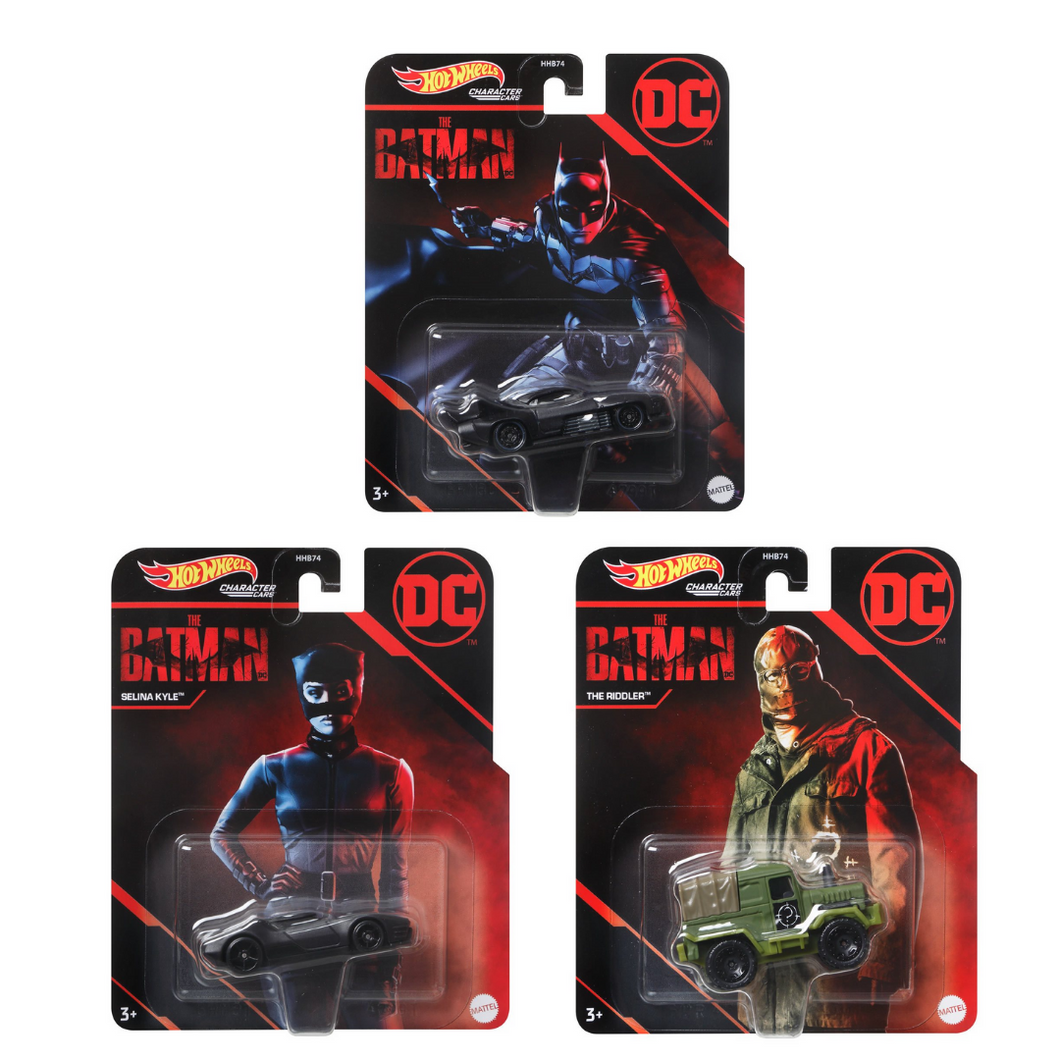 Hot Wheels The Batman Movie 2022 Character Cars Set of 3 Complete