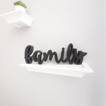 Load image into Gallery viewer, Family Wood Word Art Home Decor Sign 12&quot;
