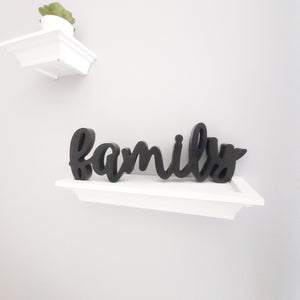 Family Wood Word Art Home Decor Sign 12"