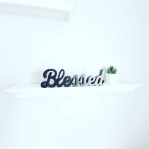 Blessed Wood Word Art Home Decor Sign 11" Tabletop or for Wall Hanging