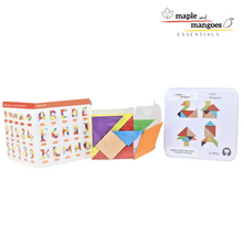 Load image into Gallery viewer, Lightweight Wooden Tangram Puzzle Activity Set Great for Travel

