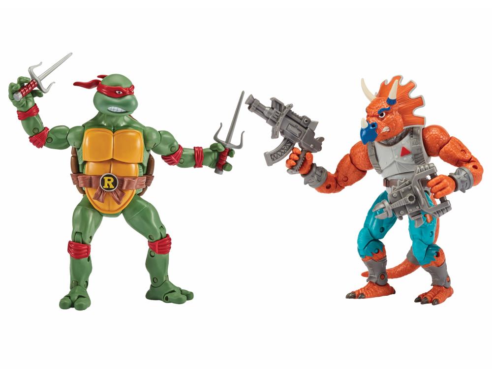 Teenage Mutant Ninja Turtles Classic Raphael vs. Triceraton Action Figure 2-Pack Maple and Mangoes