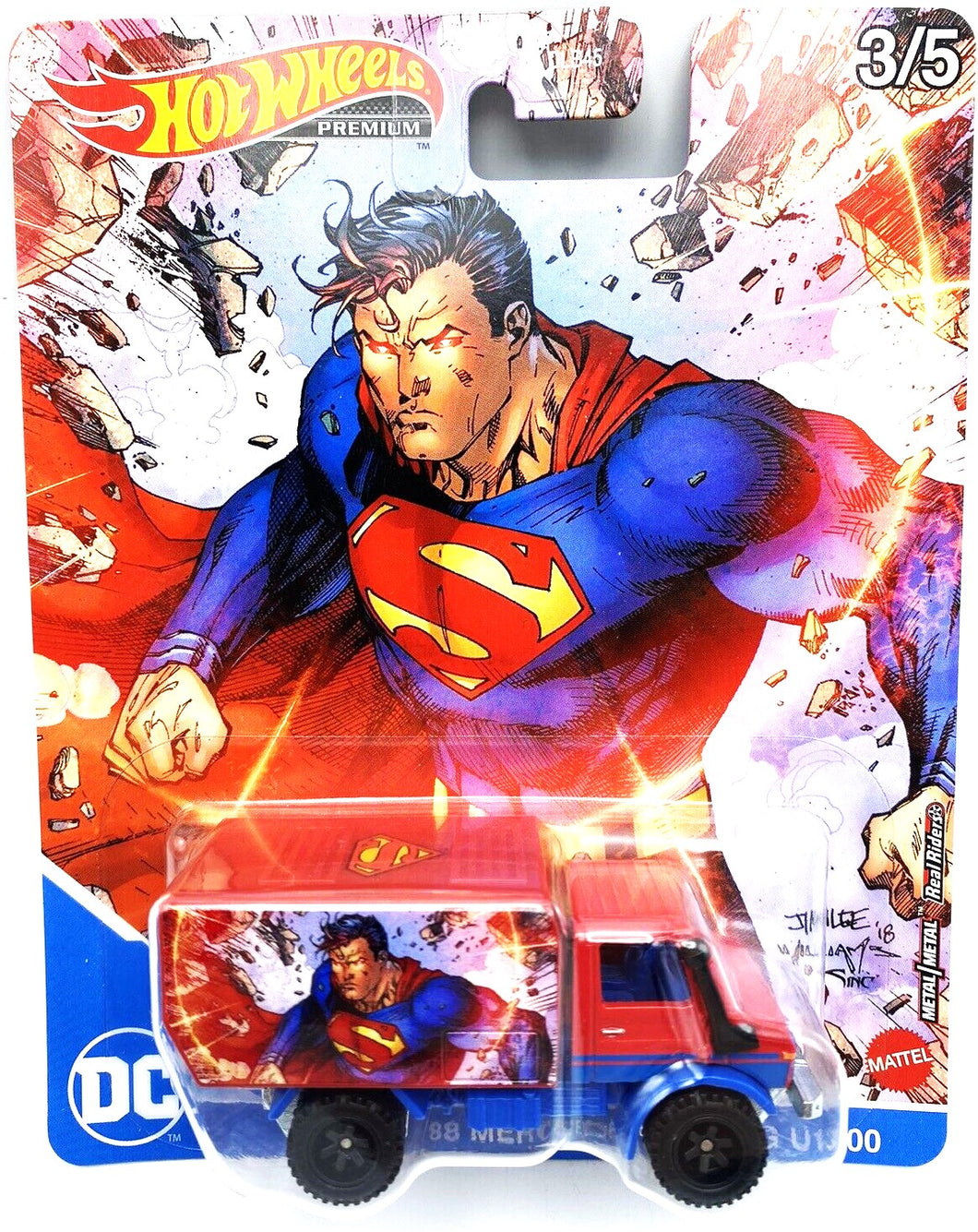 Hot Wheels Premium Real Riders DC Comics Superman 88 Mercedes Unimog U1300 3/5