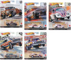 Hot Wheels 2022 Car Culture Drag Strip with CHASE Set of 5