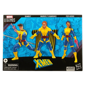 X-Men 60th Anniversary Marvel Legends Banshee, Gambit, and Psylocke 6-Inch Action Figures Set Maple and Mangoes