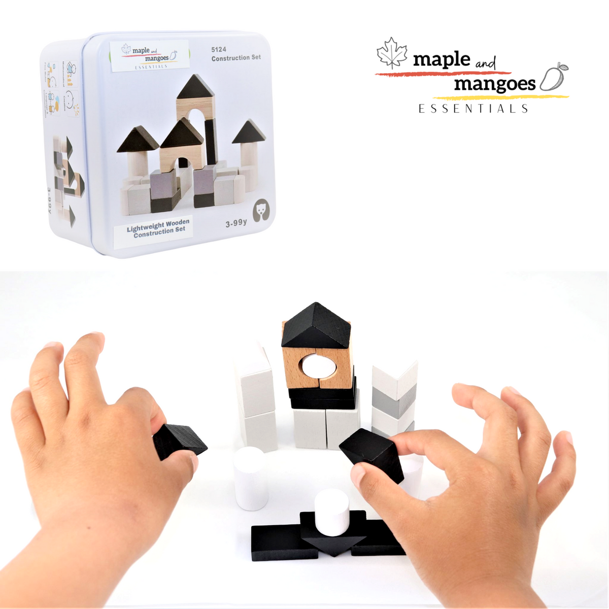 Lightweight Wooden Construction Activity Set Great for Travel – Maple ...